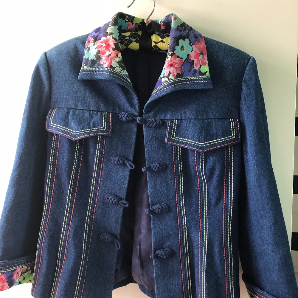 Blue Jean Denim Blazer sz S
